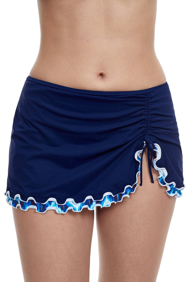 Gottex Ocean Blues Navy Side Slit Swim Skirt