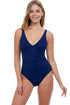 Gottex Tutti Frutti Navy V-neck Surplice One Piece Swimsuit