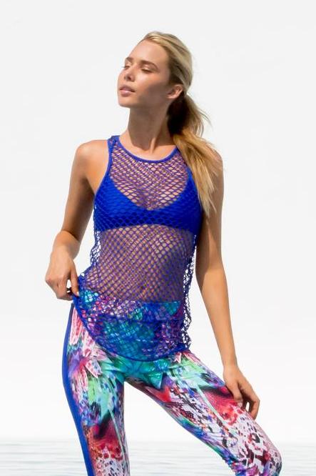 Luli Fama Gorgeus Chaos Fishnet Racerback Tank