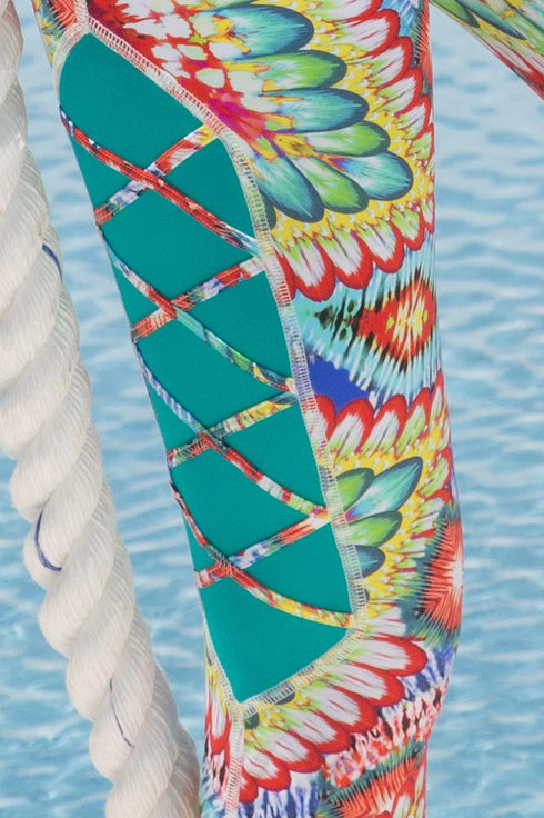 Luli Fama Wild Heart Laced Panel Skinny Legging