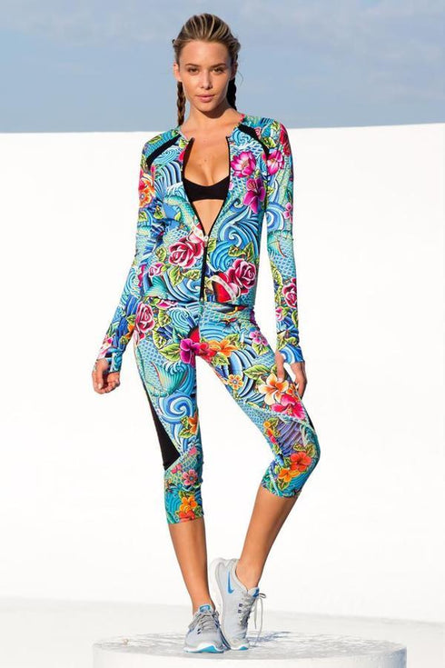 Luli Fama Inked Babe Fitted Mesh Panel Jacket