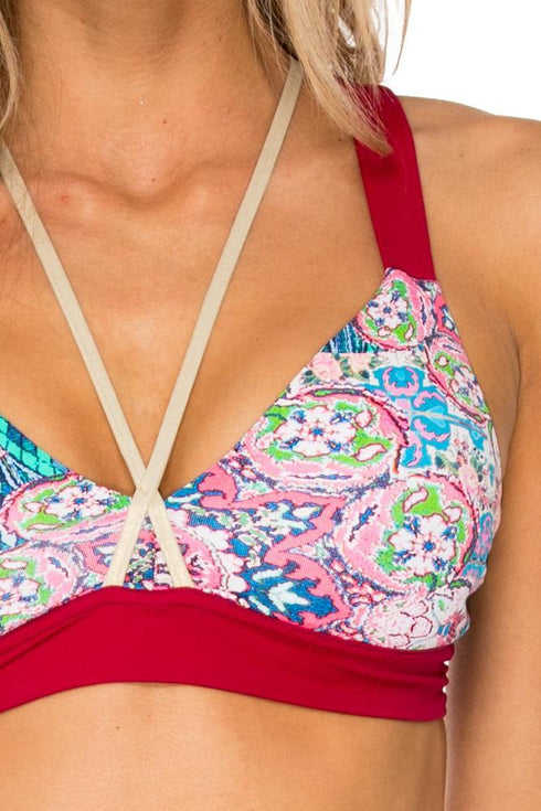 Luli Fama Azucar Gold Crossback Sports Bra