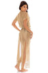 Luli Fama Golden Queen Finge Long Caftan