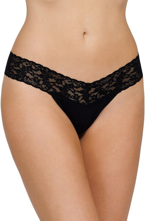 Hanky Panky Signature Lace 3 Pack Cotton with a Conscience Low Rise Thong