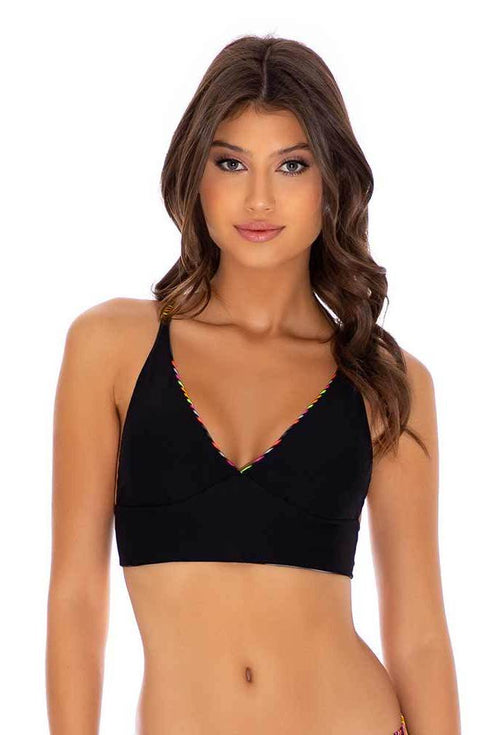 Luli Fama Jungle Glow CROSS BACK BUSTIER TOP