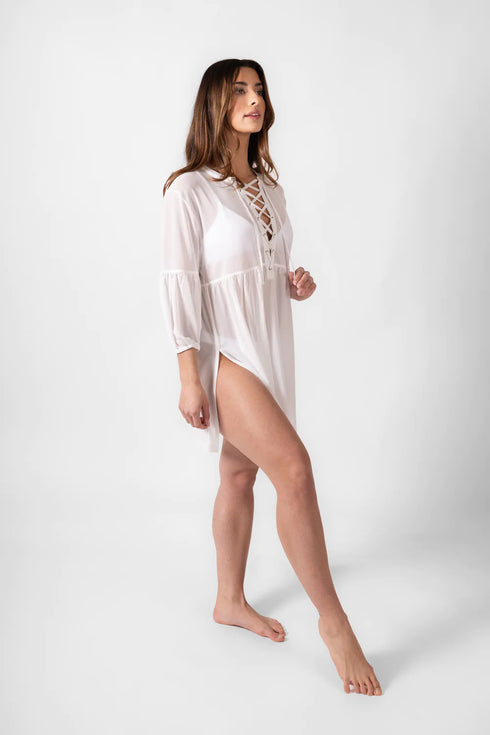 Koy Resort Seascape Mesh Lace Frnt Tunic
