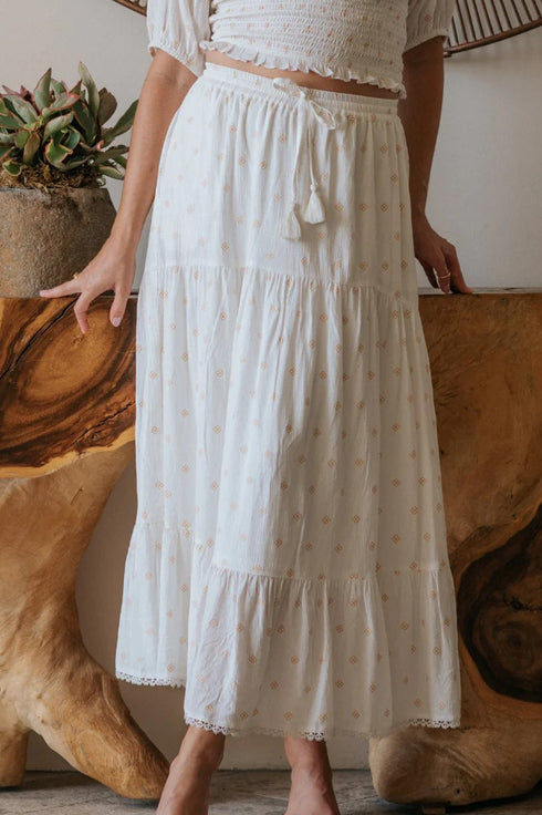 Koy Resort Miami Shine Tiered Long Skirt