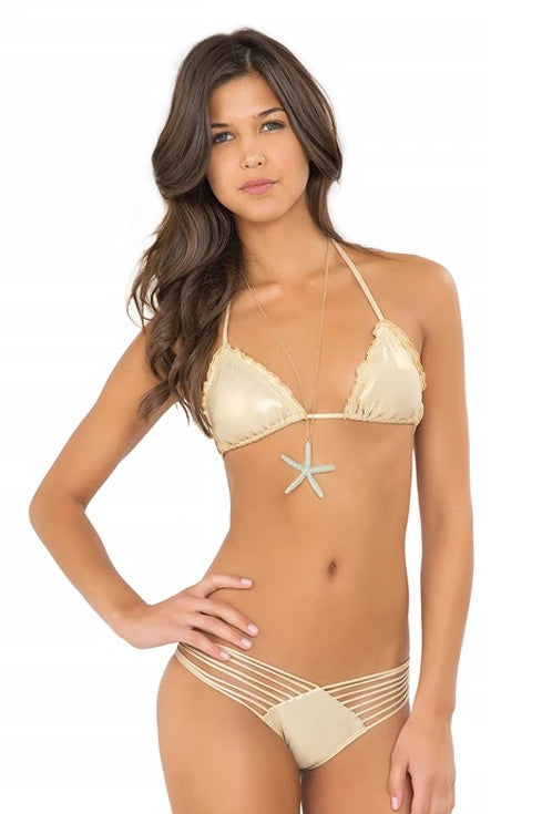 Luli Fama Cosita Buena STRAPPY BRAZILIAN RUCHED BACK BOTTOM