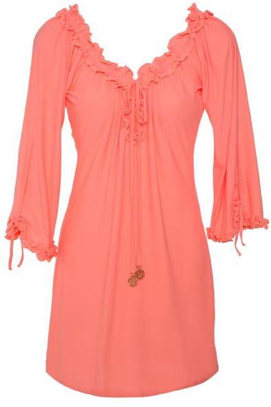 Luli Fama Cosita Buena Ruffle V-Neck Dress