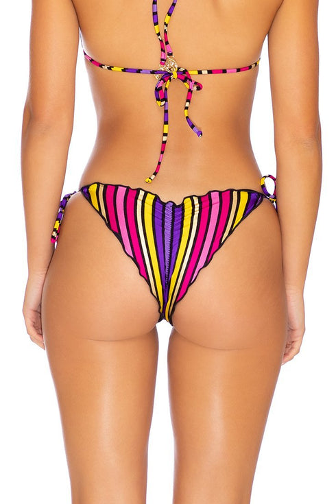 Luli Fama Party Animal Wavey ruched back brazilian tie side bottom