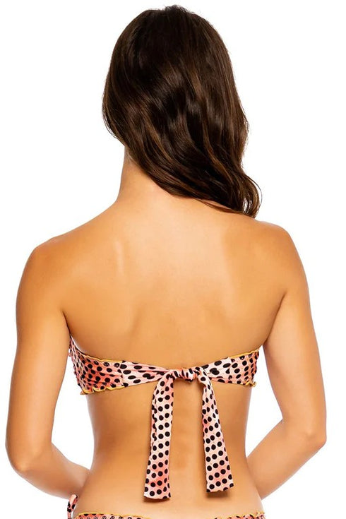 Luli Fama Glam Lovin Wavy Tie Front Bandeau