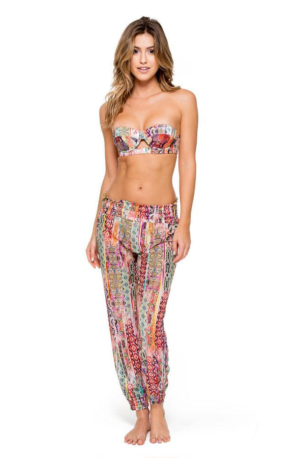 Luli Fama My Way Smocked Gipsy Pant