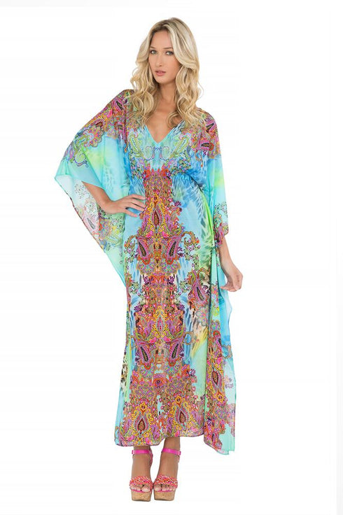 Luli Fama Tornasol "EYES ON ME" LONG CAFTAN