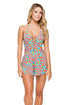 Luli Fama Star Girl Deep V Laced Romper