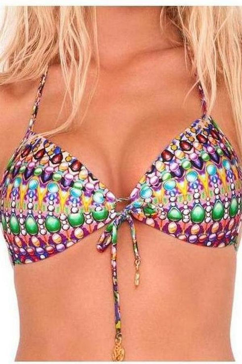 Luli Fama Lil Gem Molded Push Up Bandeau Halter Top