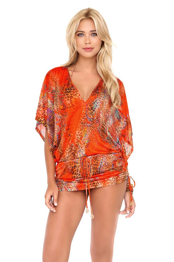 Luli Fama Wanderlust Cabana V-Neck Dress