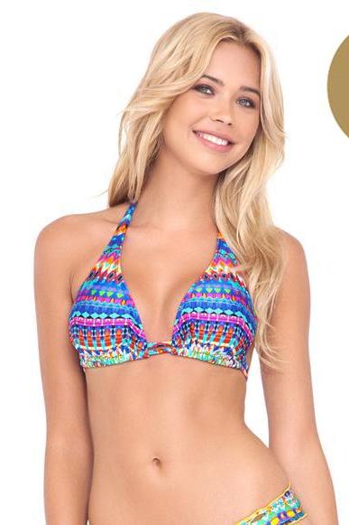 Luli Fama Tribal Beach D-Dd Cup Triangle Halter Top