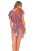 Luli Fama Gipsy Soul Mesh Fringe Poncho Dress