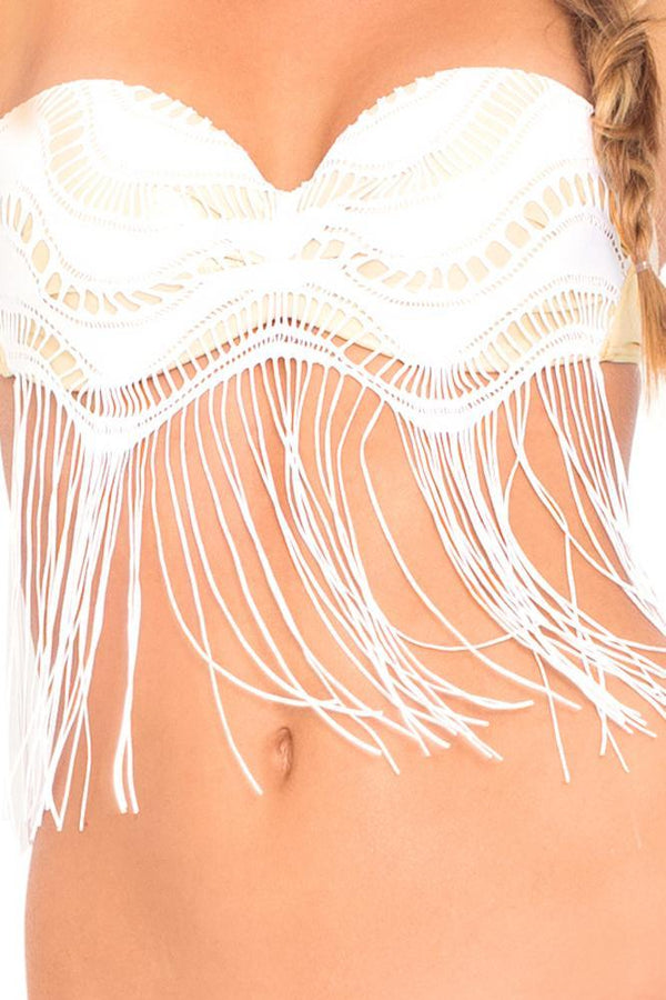 Luli Fama Buena Onda Fringe Underwire Push-Up Bandeau