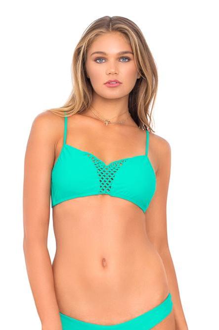 Luli Fama Let's Be Mermaids Crochet Loops Cutout Sporty Bra