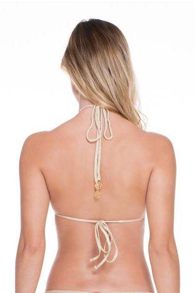 Luli Fama Desert Babe HIGH NECK ILLUSION HALTER TOP