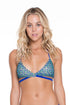 Luli Fama Blue Kiss Cross Over Halter Top