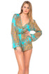 Luli Fama Sueños Estrellados Wrap Front Long Sleeve Romper