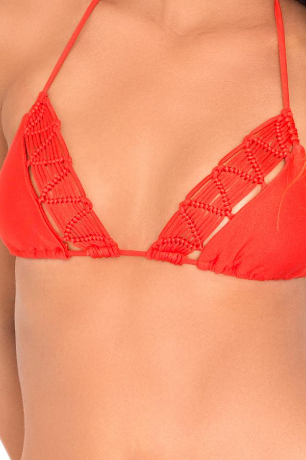 Luli Fama Pineapple Fields WEAVE TRIANGLE TOP