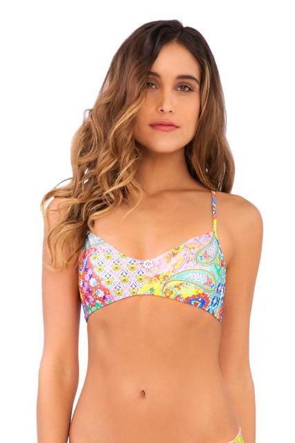 Luli Fama Siren Dance Criss- Cross Back Bra Top