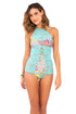 Luli Fama Siren Dance Lace Illusion High Halter One Piece
