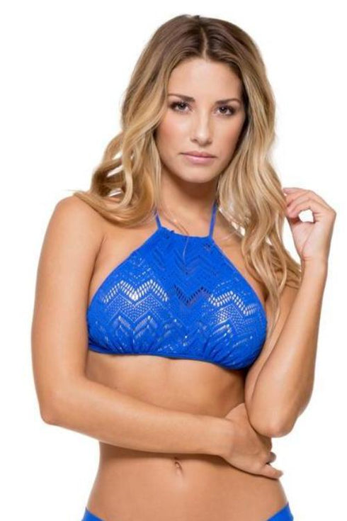 Luli Fama Tropical Princess Crochet Illusion Halter Top