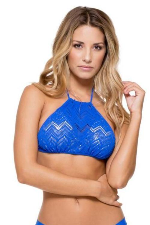 Luli Fama Tropical Princess Crochet Illusion Halter Top