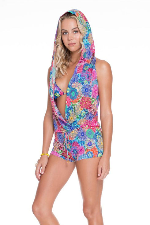 Luli Fama Sunburst Hoodie Romper