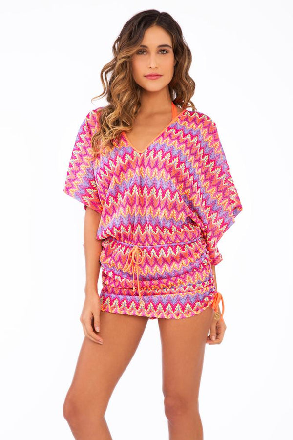 Luli Fama Song Of The Sea Cabana V-Neck Dress