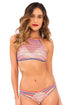 Luli Fama American Dream Crochet Illusion Halter Top