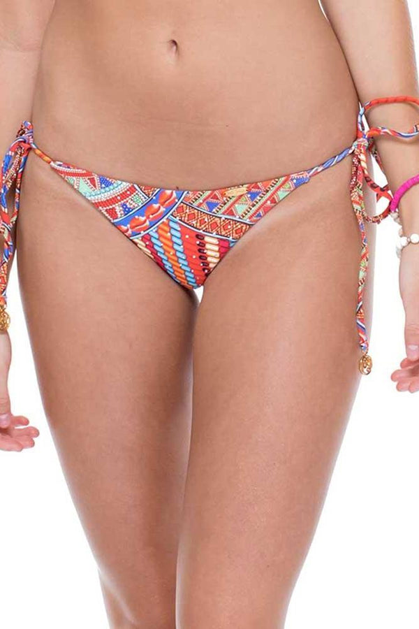 Luli Fama Mandinga CRYSTAL SEAMLESS RUCHED BRAZILIAN TIE SIDE BOTTOM