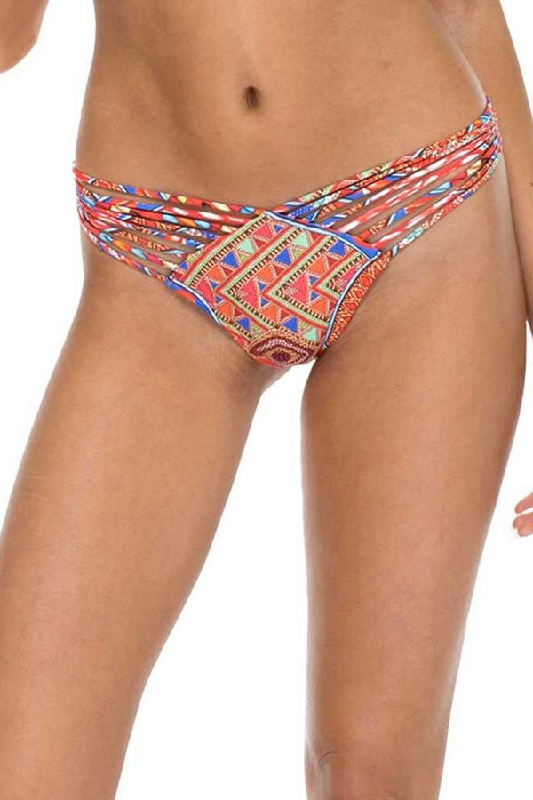 Luli Fama Mandinga STRAPPY BRAZILIAN RUCHED BACK BOTTOM