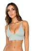 Luli Fama Orillas Del Mar Ribbed Banded X-Back Bikini Top