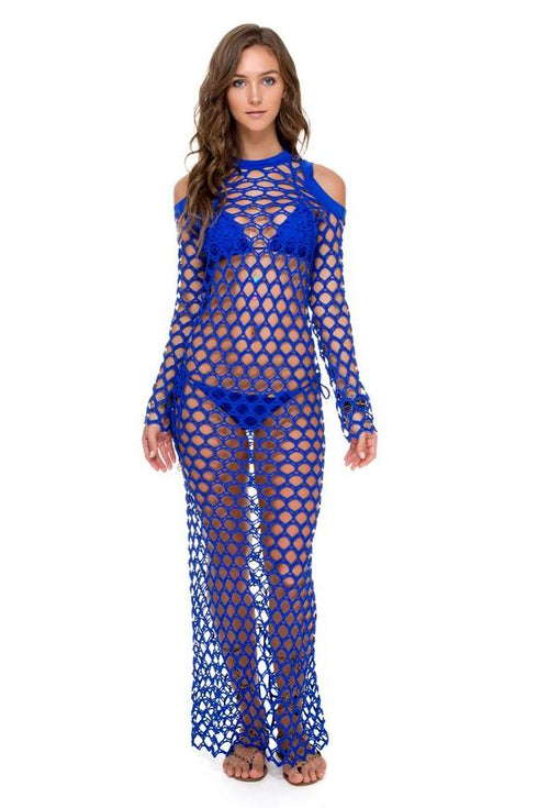 Luli Fama Sailor's Kiss What A Catch Maxi Dress