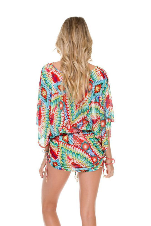 Luli Fama Wild Heart Cabana V-Neck Dress