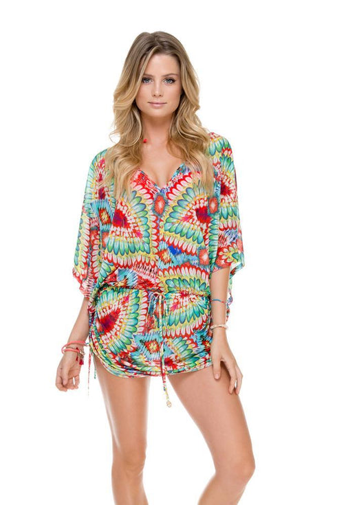 Luli Fama Wild Heart Cabana V-Neck Dress