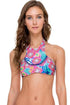 Luli Fama Beautiful Mess Curve Stitched Reversible High Neck Top