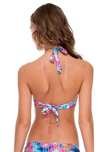 Luli Fama Beautiful Mess Curve Stitched Reversible High Neck Top