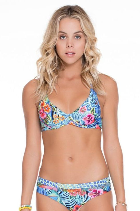 Luli Fama Inked Babe Ink Mesh Back Underwire Top