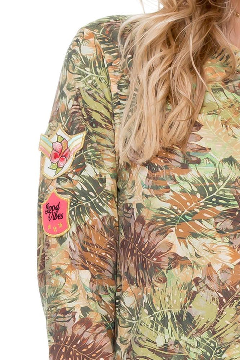 Luli Fama World On Fire Gold Zip Bomber Jacket