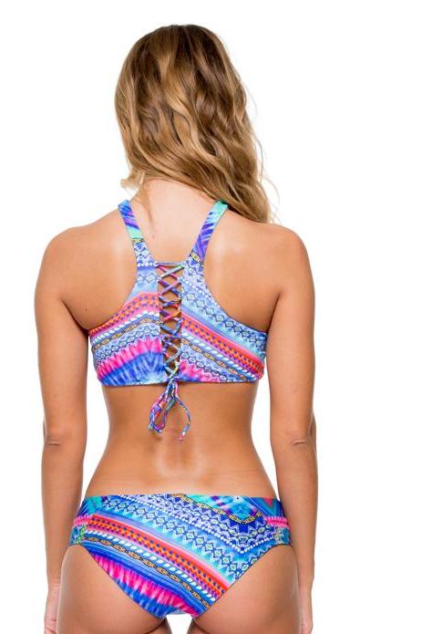 Luli Fama Star Girl Glam High Neck Engineered Reversible Top