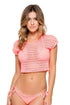 Luli Fama Take Me To Paradise Cap Sleeve Crop Top