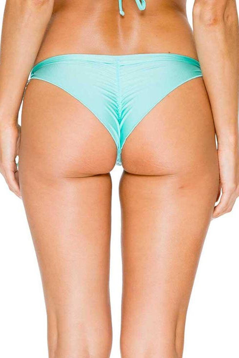 Luli Fama El Malecon Braided Wavey Tieside Ruched Back Brazilian Bottom