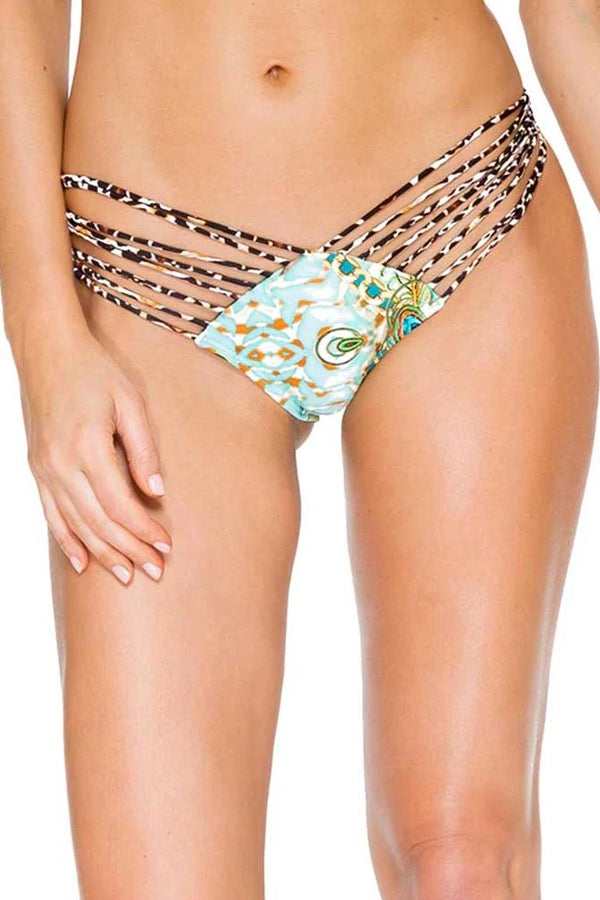 Luli Fama Guantanamera Strappy Brazilian Ruched Back Bottom