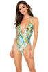 Luli Fama Guantanamera Deep V Reversible Crossed Back One Piece Bodysuit
